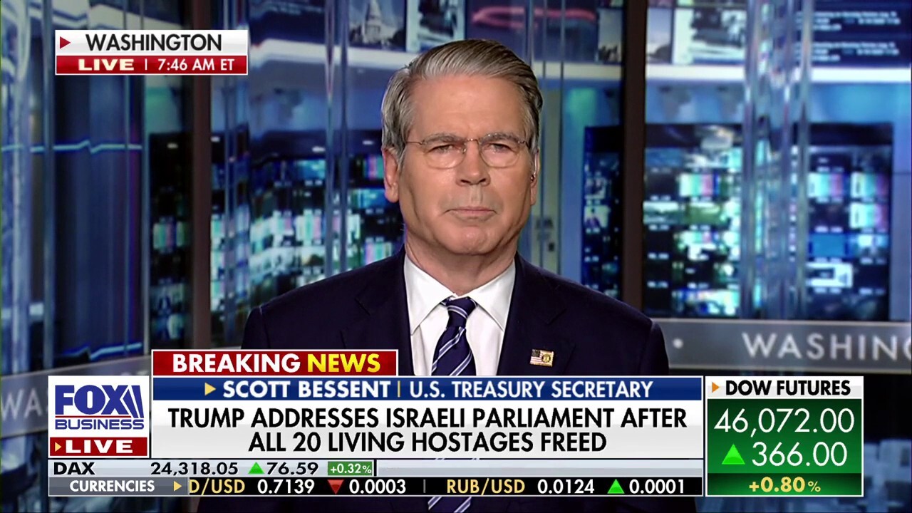 U.S. Treasury Secretary Scott Bessent weighs in on the Israeli hostages being freed, China's latest hostile move against the U.S. and ongoing fallout from the government shutdown during an appearance on 'Mornings with Maria.'