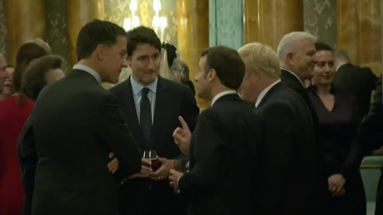 NATO leaders chat at cocktail party