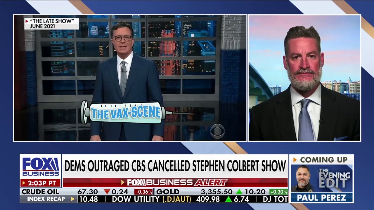 Rep. Greg Steube, R-Fla., discusses the cancellation of The Late Show with Stephen Colbert and Democrats blaming politics on The Evening Edit.