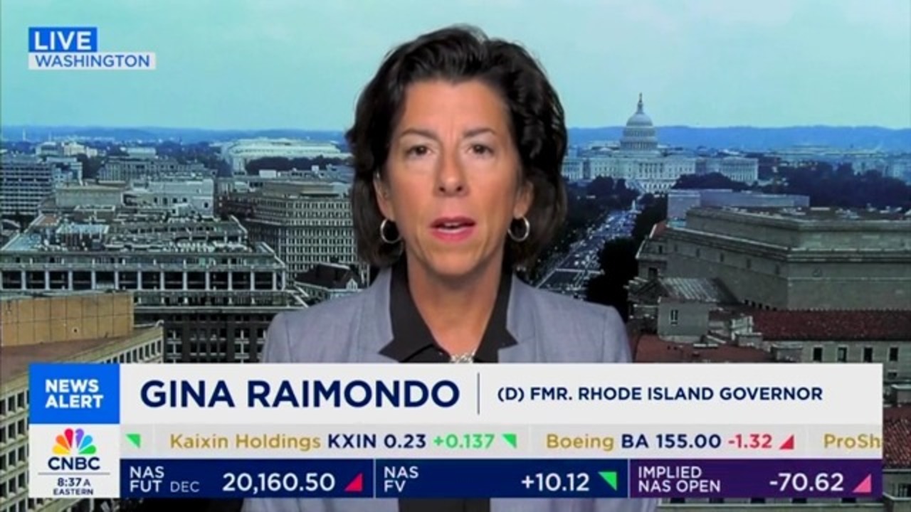 The secretary of commerce, Gina M. Raimondo, said she is not very focused on the potential for looming strikes despite the costs for the economy.