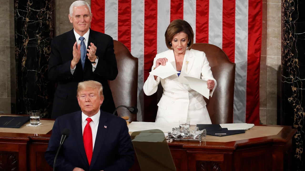 Nancy Pelosi rips Trump's State of the Union speech in-half 