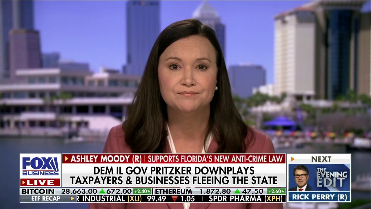 Florida Attorney General Ashley Moody joined ‘The Evening Edit’ to weigh in on Illinois Democratic Gov. J.B. Pritzker downplaying the economic dangers of taxpayers and businesses fleeing the state.