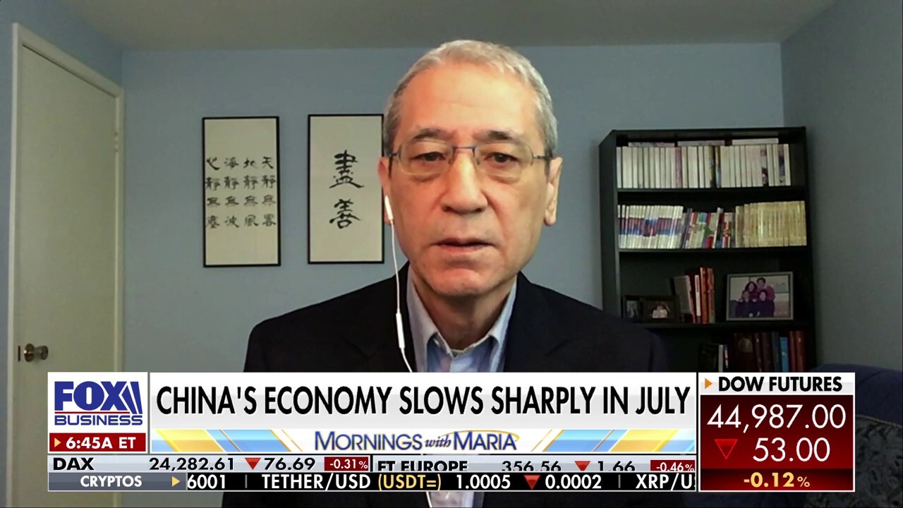 Gatestone Institute senior fellow Gordon Chang weighs in on President Donald Trump holding off on China sanctions over purchases of Russian oil and the Chinese economy slowing sharply in July.