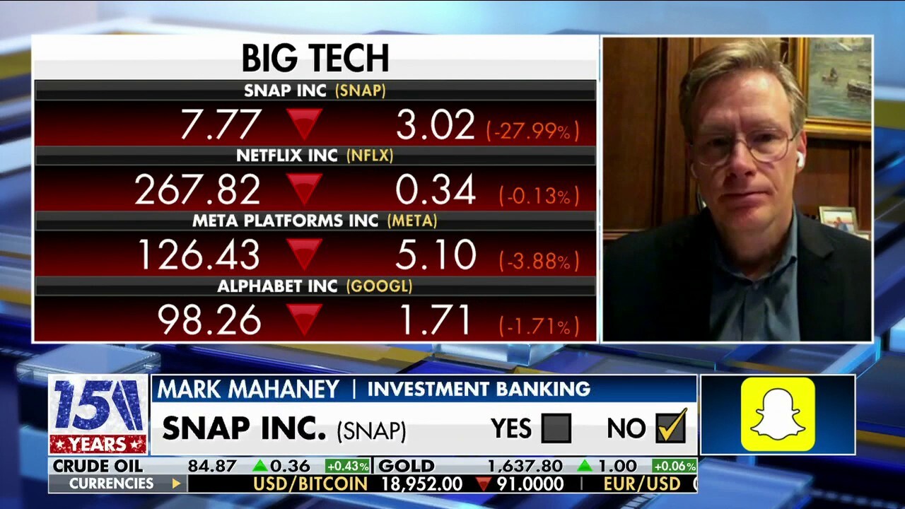 Evercore ISI Senior Managing Director Mark Mahaney provides an outlook on tech stocks, including Snapchat, Google, Meta, Netflix, and Amazon on 'Varney & Co.'