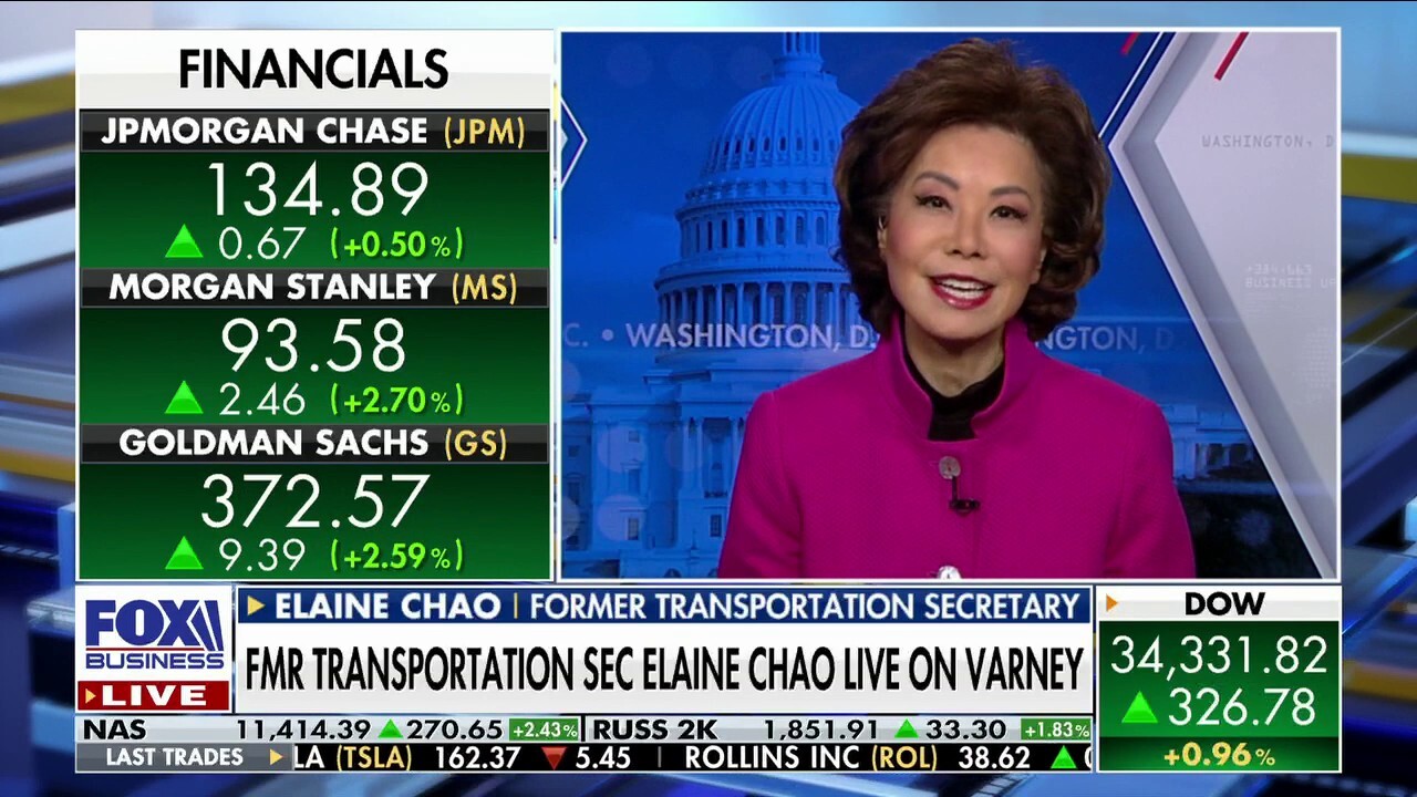 Former U.S. Transportation Secretary under Trump, Elaine Chao, says the average American worker is 'suffering' from Biden's policies and high inflationary pressures.