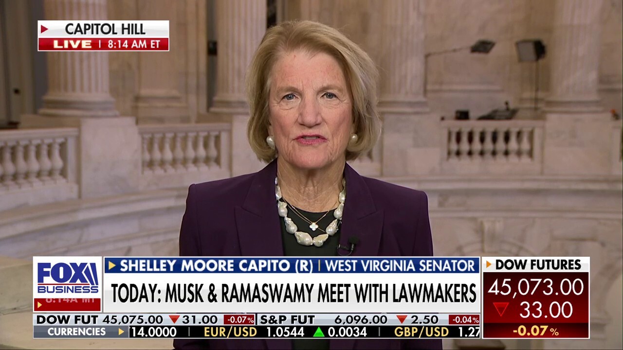 Sen. Shelley Moore Capito, R-W.Va., discusses Vivek Ramaswamy and Elon Musk meeting with lawmakers to address government spending, President-elect Trump's latest administration picks and the GOP prioritizing the extension of Trump tax cuts.