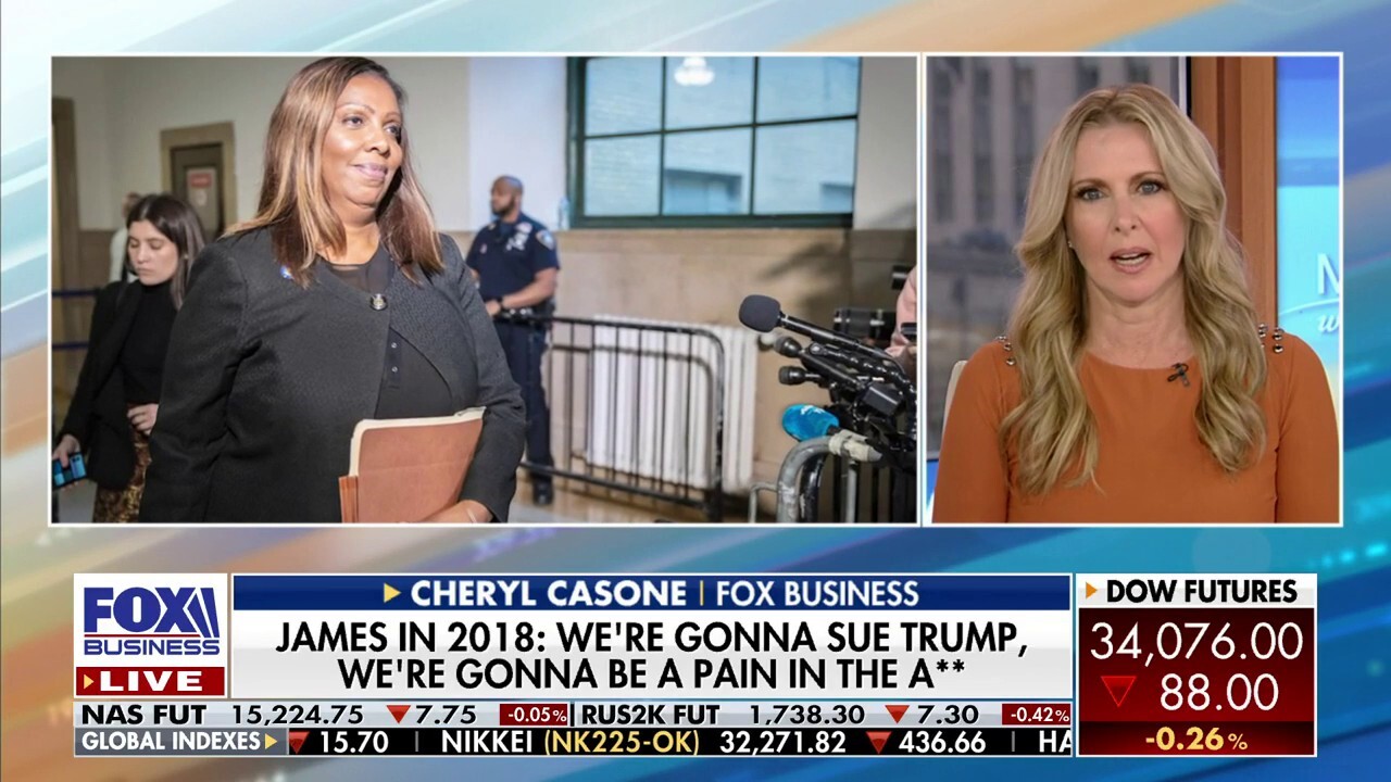 Letitia James is using Trump's case to advance political career: Cheryl Casone