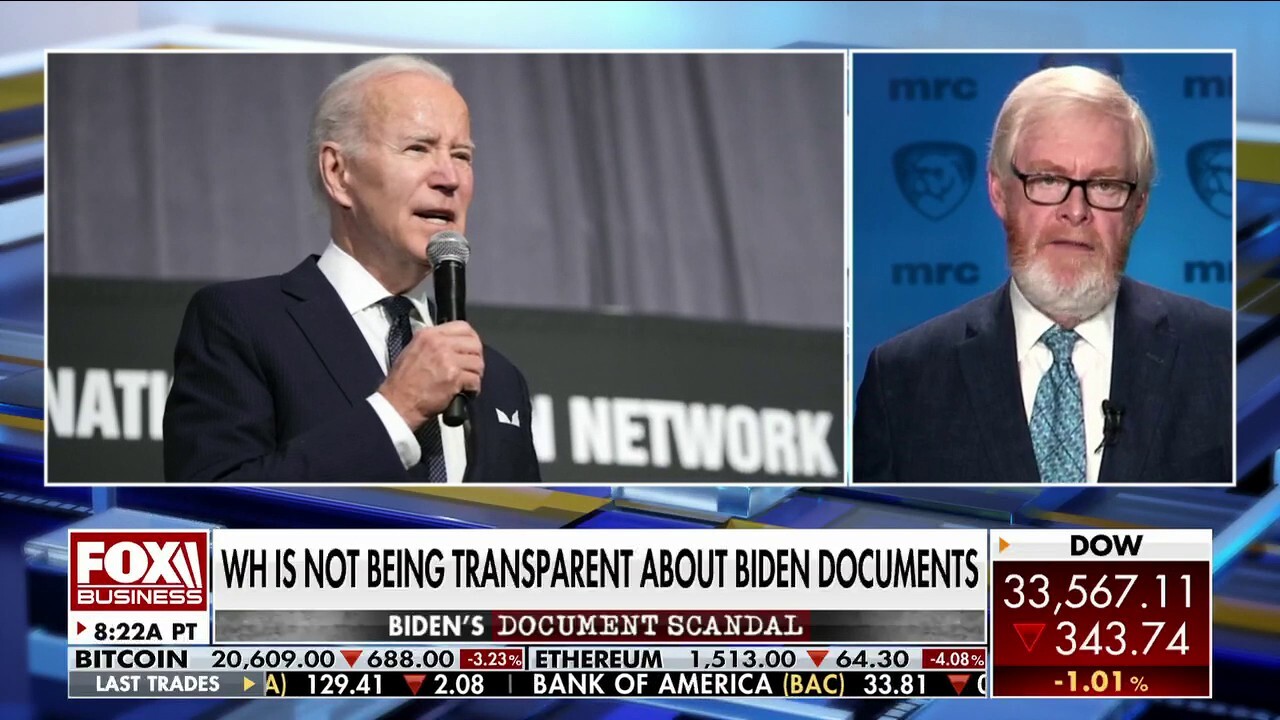 Media Research Center President and Founder Brent Bozell discusses the media's coverage of the Biden classified document discovery and the frustration over the White House's transparency.