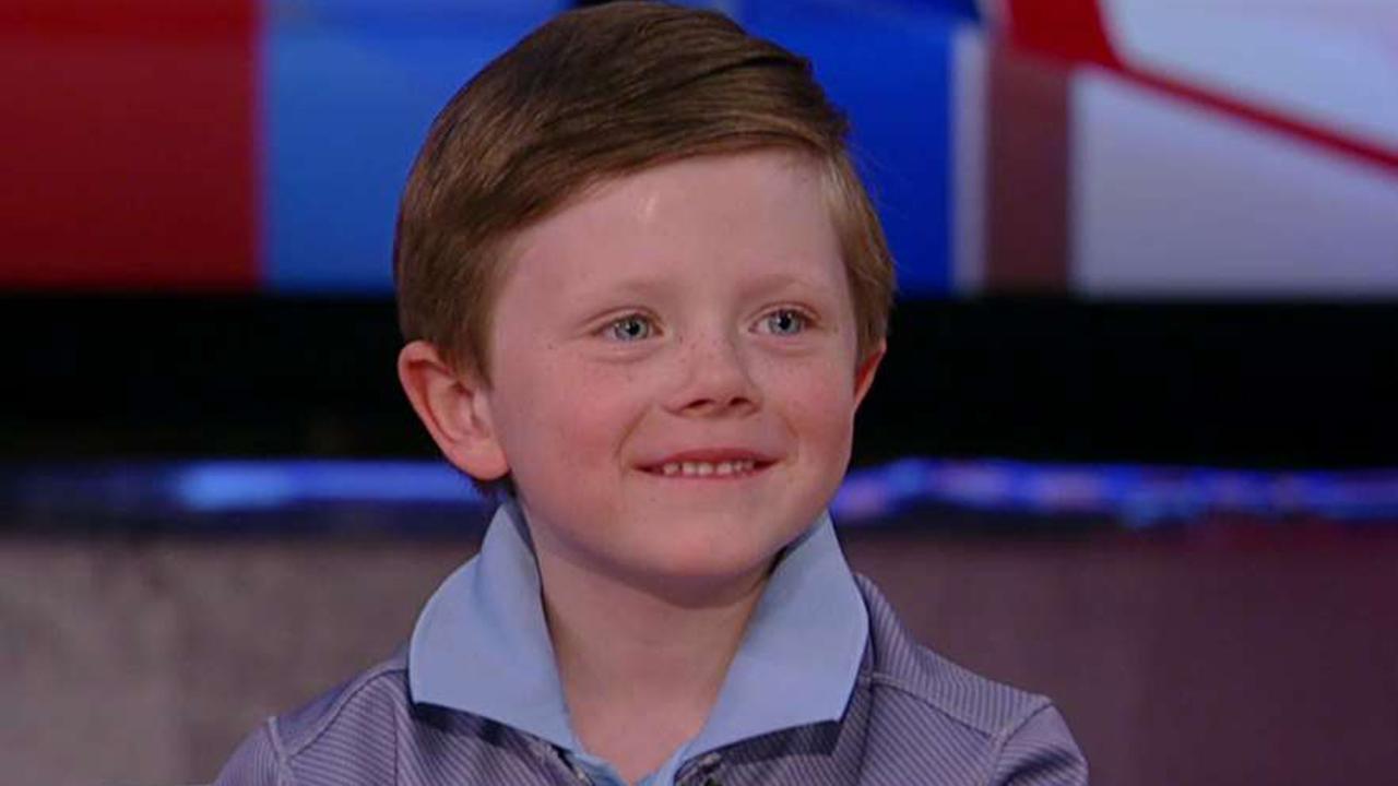 Trish Regan brings her son to work