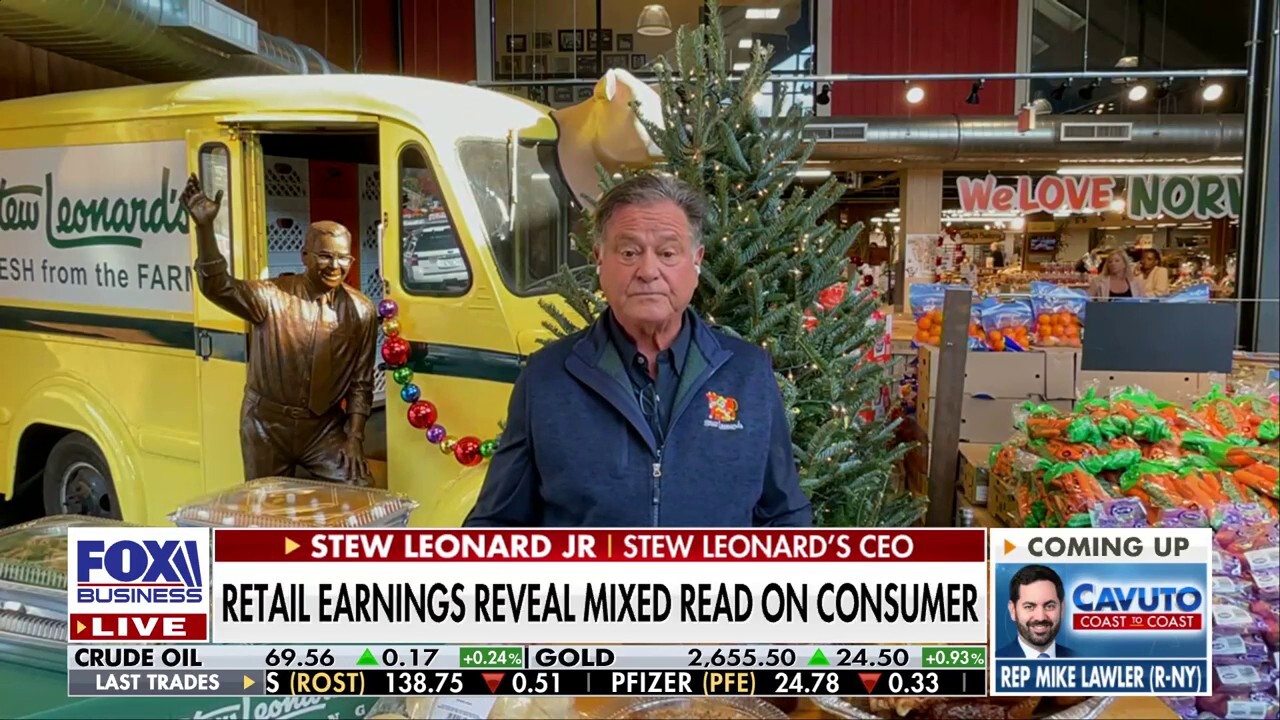 Stew Leonards CEO Stew Leonard Jr. joins ‘Cavuto: Coast to Coast’ to discuss the retail earnings report and its mixed reading for average consumers.