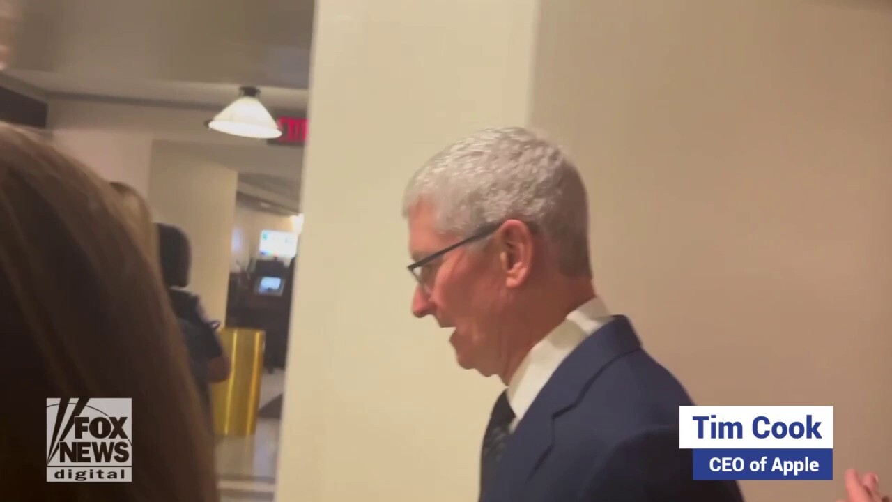 Apple CEO Tim Cook visited Capitol Hill, though he wasn't in the Senate AI forum, and called artificial intelligence an "opportunity" rather than a threat to humanity.