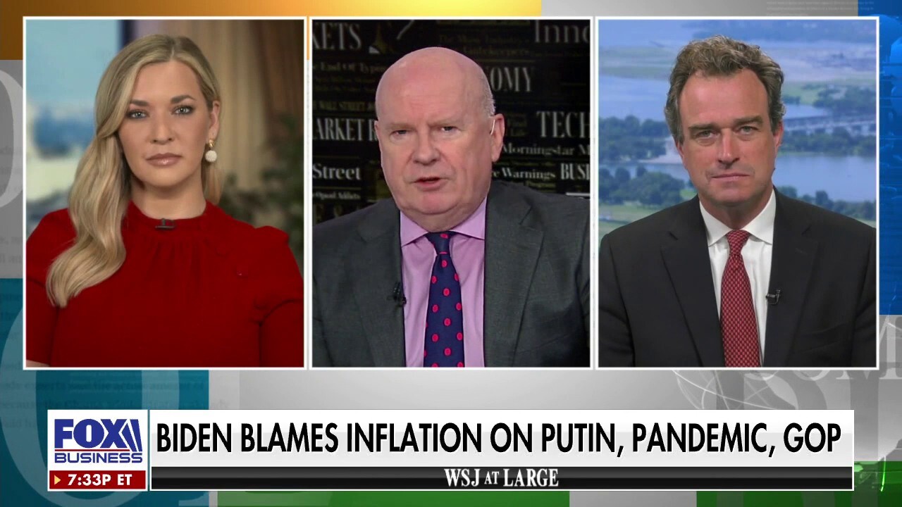 Townhall editor Katie Pavlich and Washington Times Opinion editor Charles Hurt discusses Biden blaming Putin, Pandemic, GOP, and everyone else for inflation but himself on ‘WSJ at Large.’