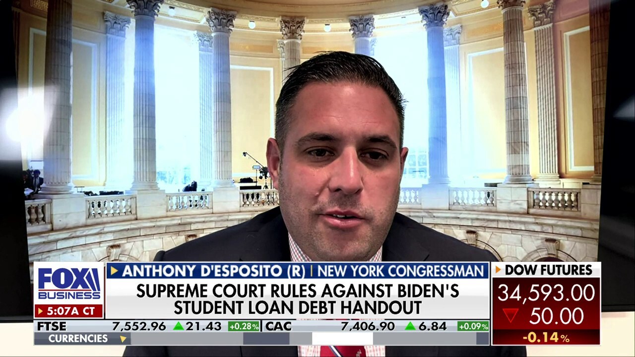 Biden admin trying to operate 'in violation of our fiscal responsibility': Rep. Anthony D'Esposito