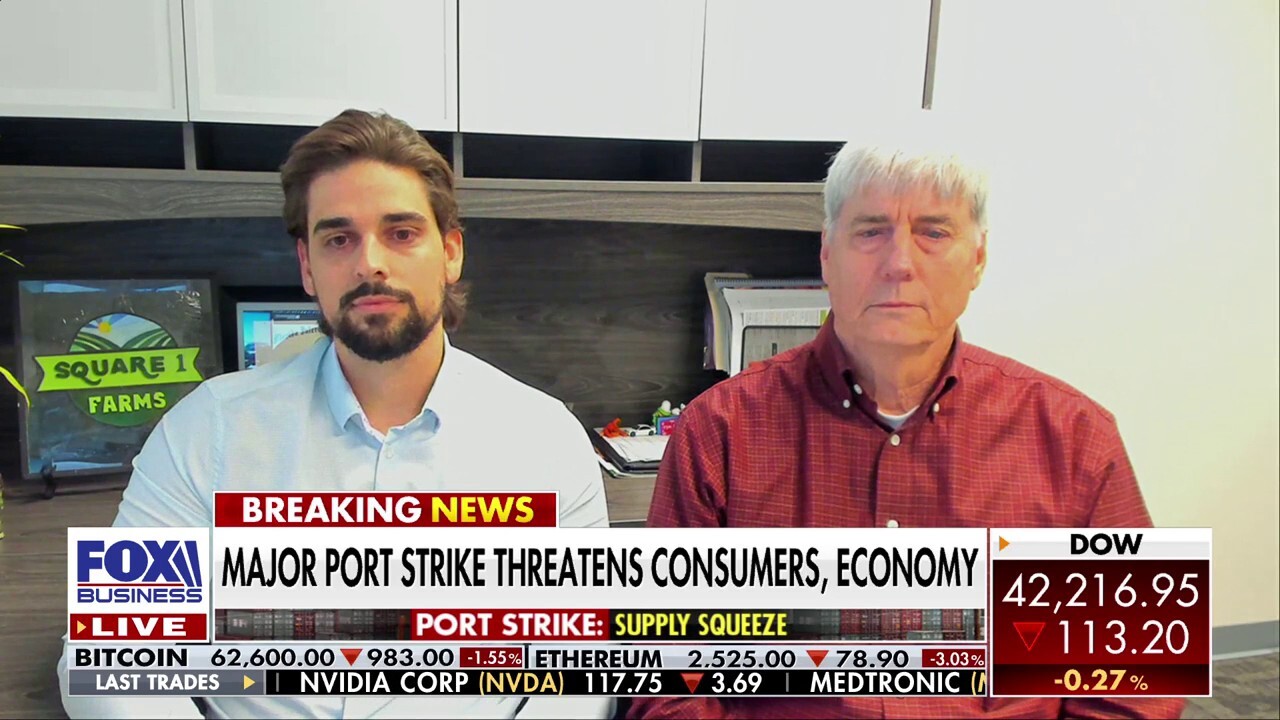 Square 1 Farmers owner Tim Ryan and Tim Ryan Jr., his son and VP of sales, explain their preparation for supply chain issues ahead of the port strikes and discuss the affect on businesses and consumers.