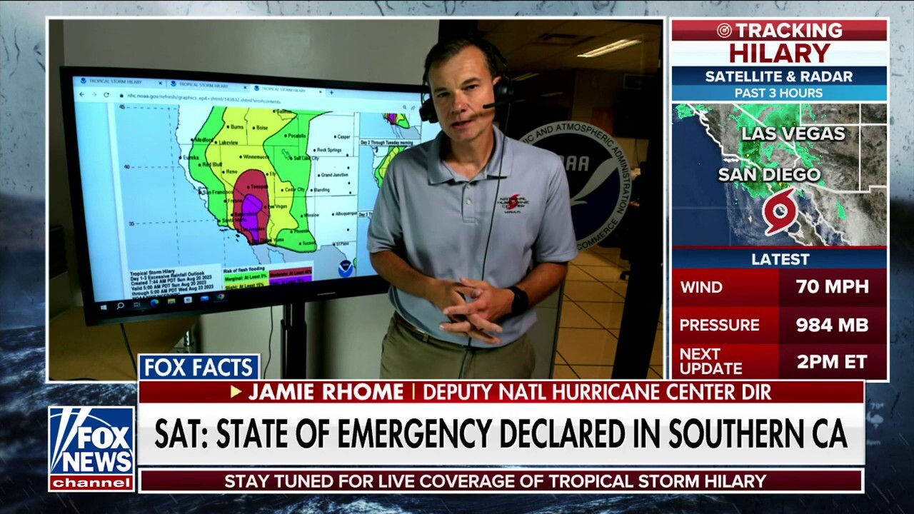 Deputy National Hurricane Center Director Jamie Rhome tells ‘Fox News Live’ that portions of California are still at ‘high risk’ of ‘life-threatening’ flooding.