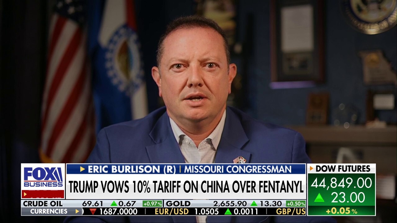 Rep. Eric Burlison, R-Mo., talks President-elect Trumps tariff plans, the DOJ dropping Trumps federal election case and a bill to abolish Americas Bureau of Alcohol, Tobacco, Firearms and Explosives.