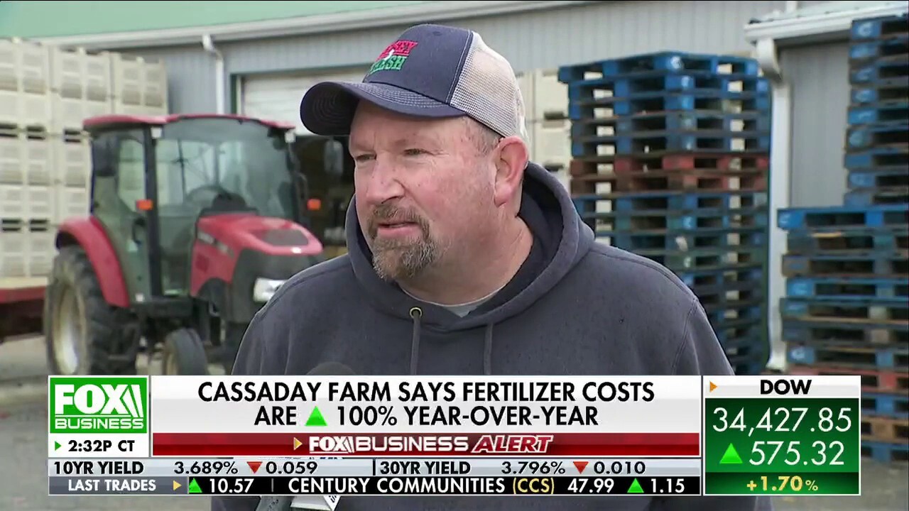 FOX Business reporter Madison Alworth discusses how farmers fear that a looming rail strike will affect fertilizer shipments and a raise in costs