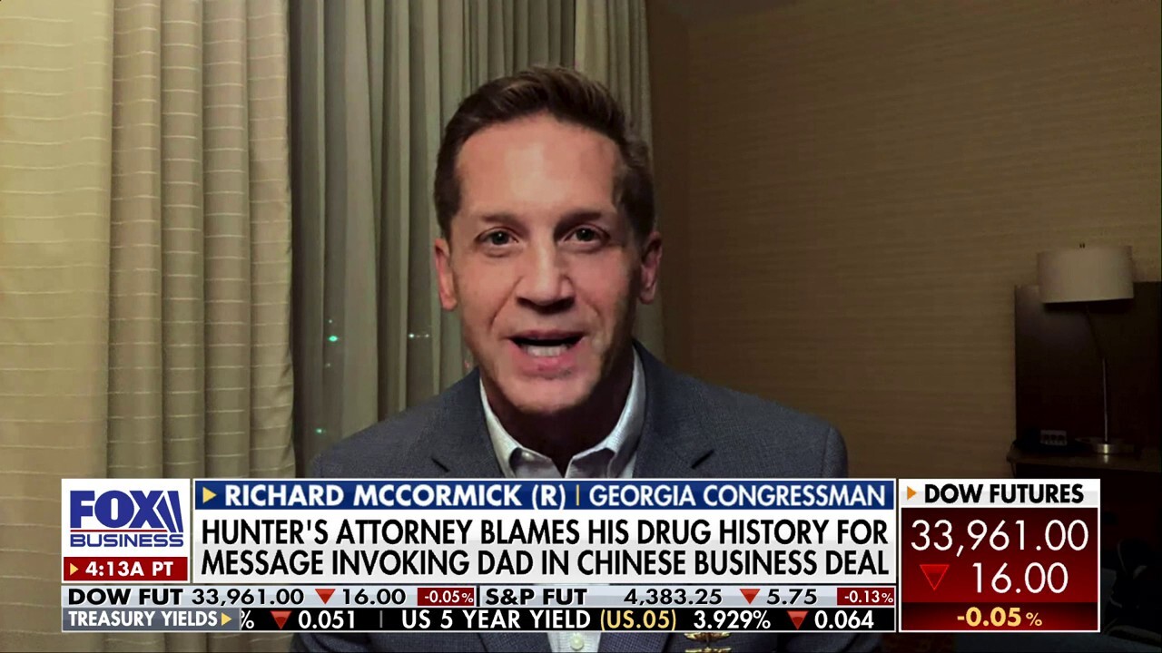 Biden family investigation must go 'all the way': Rep. Richard McCormick