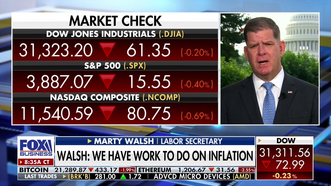 U.S. Labor Secretary Marty Walsh says unless the president addresses child care and drug costs, inflationary prices will ‘continue to spiral upwards.’