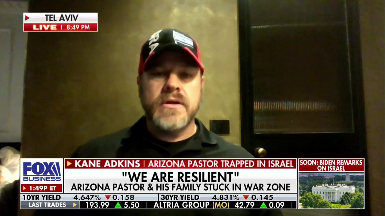 Arizona pastor Kane Adkins says his wife and five children are stuck in war-torn Israel without much assistance from the U.S. Embassy.