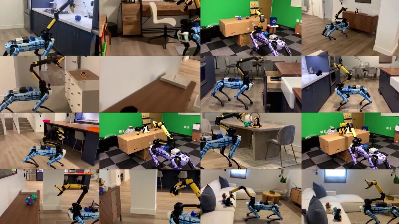 In announcing the second development, Meta's FAIR team says that it has used adaptive (sensorimotor) skill coordination (ASC) on a Boston Dynamics' Spot robot to "rearrange a variety of objects" in a "185-square-meter apartment and a 65-square-meter university lab." (Credit: Meta)