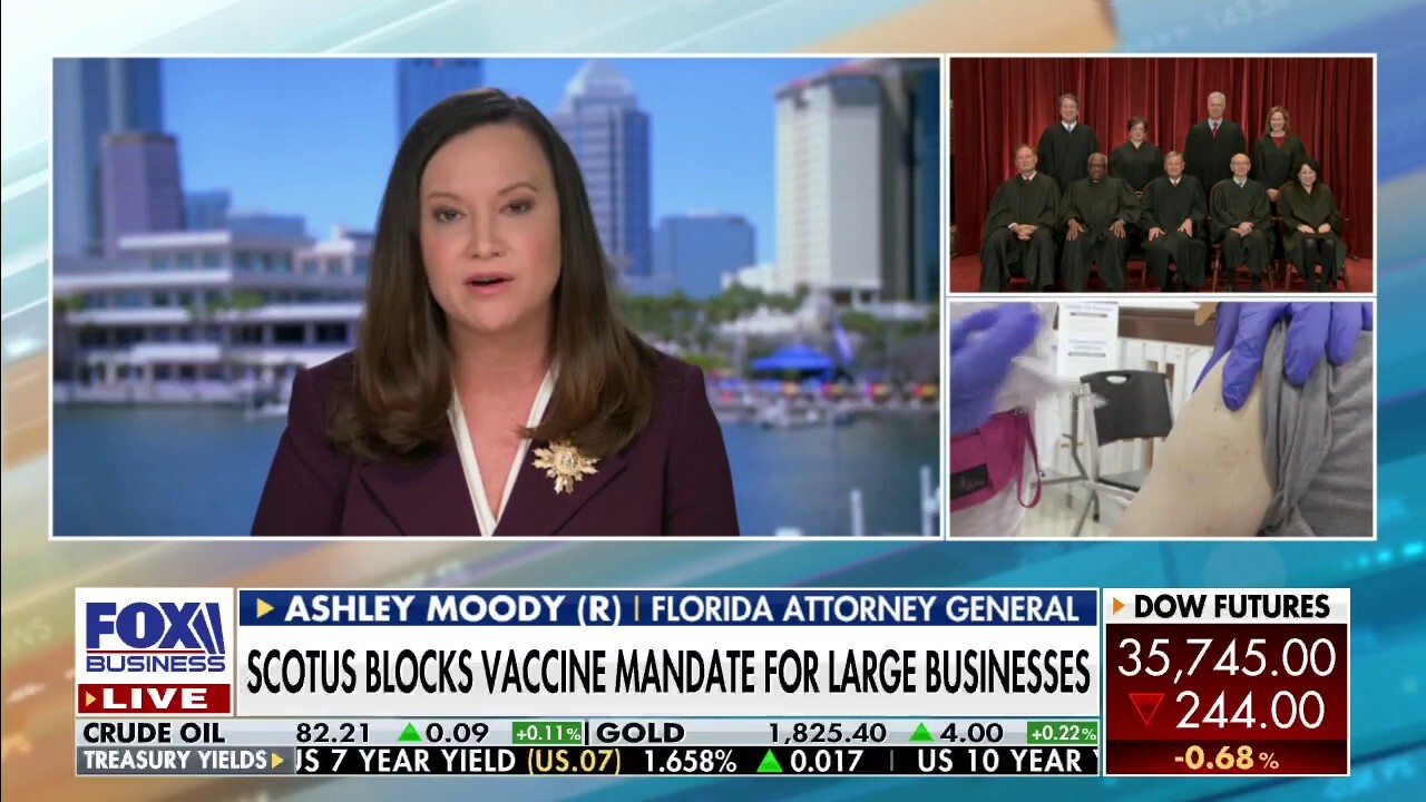 Florida Attorney General Ashley Moody says the Supreme Court decision to block Biden’s federal vaccine mandate is also a win for freedom.