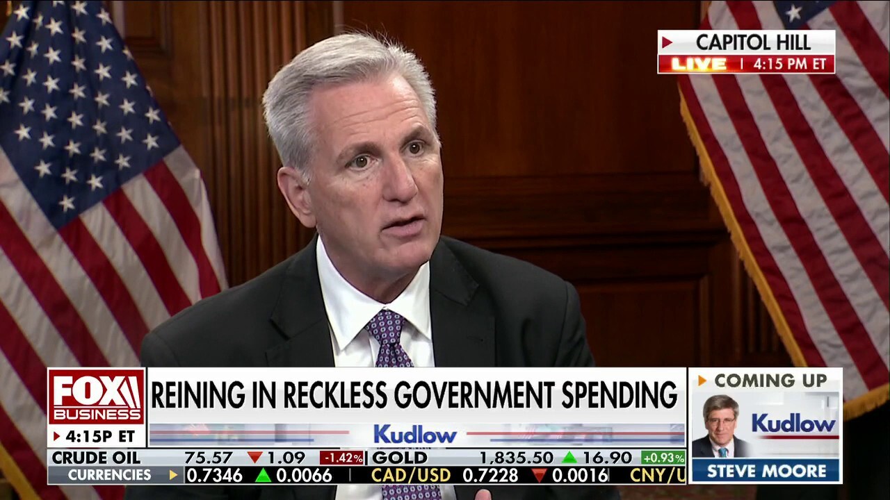 House Speaker Kevin McCarthy reacts to President Joe Biden's controversial spending and calls out big-government policies on 'Kudlow.'