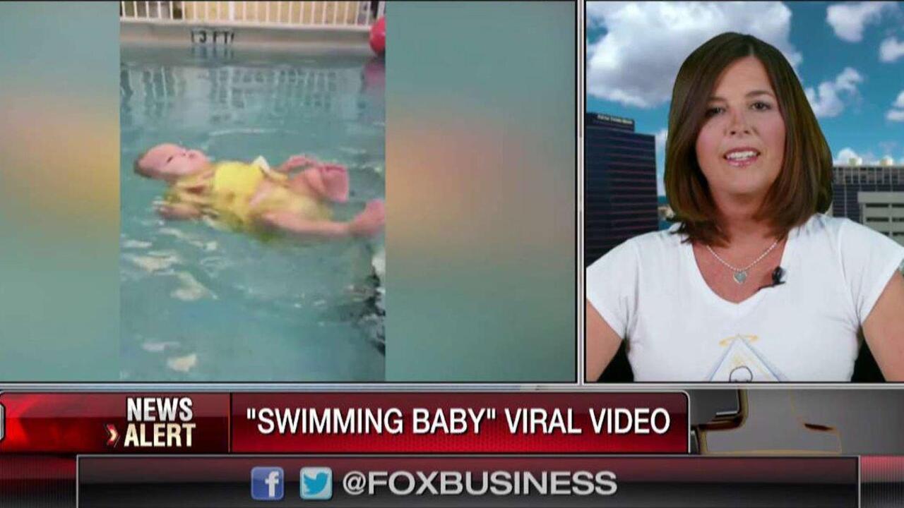 Swimming baby’s mom fires back at critics