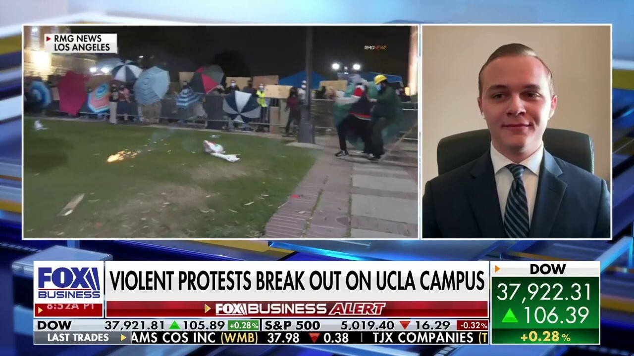 Campus Reform correspondent Grayson Wolff reacts to violent anti-Israel protests on the UCLA campus on 'Varney & Co.'