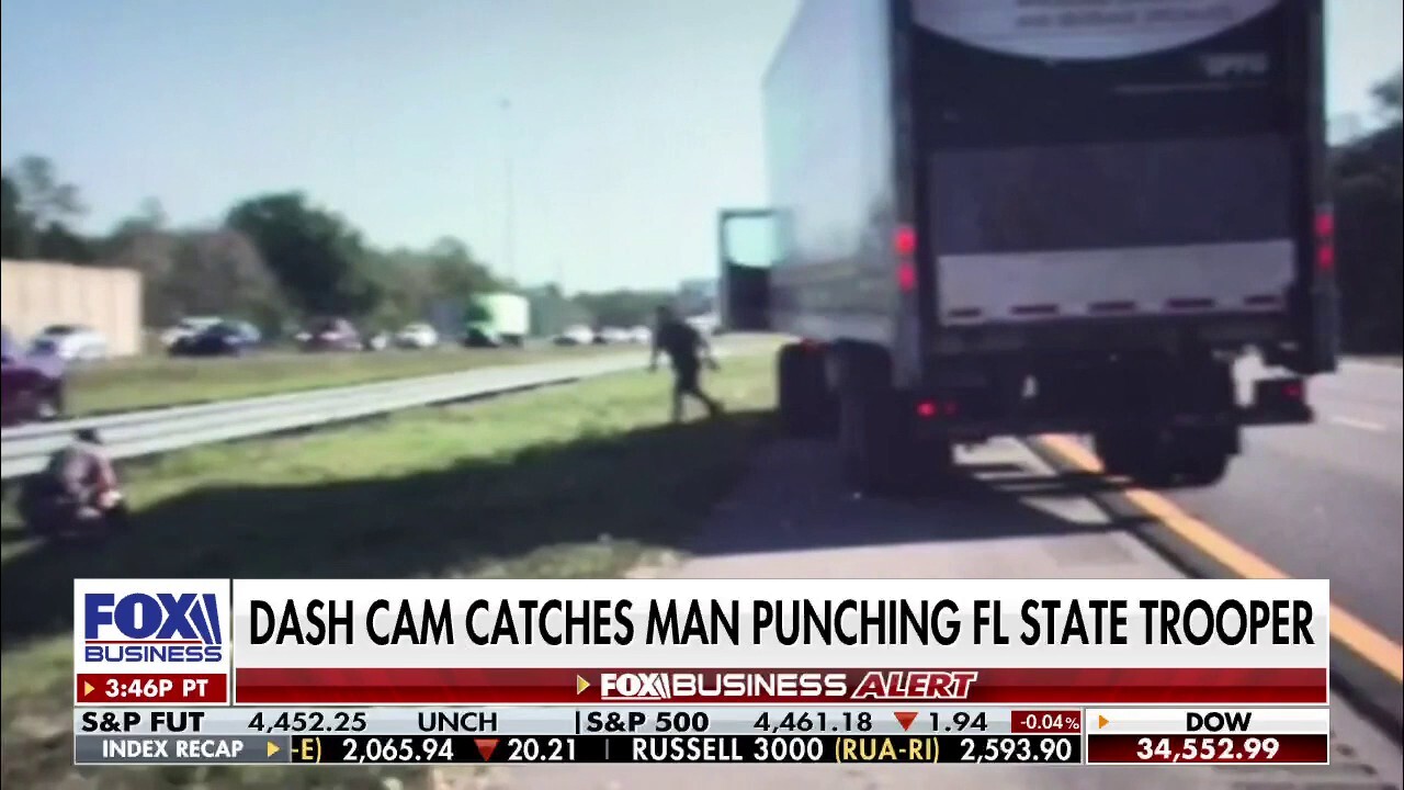 Truck driver jumps in to assist Florida state trooper being attacked by suspect