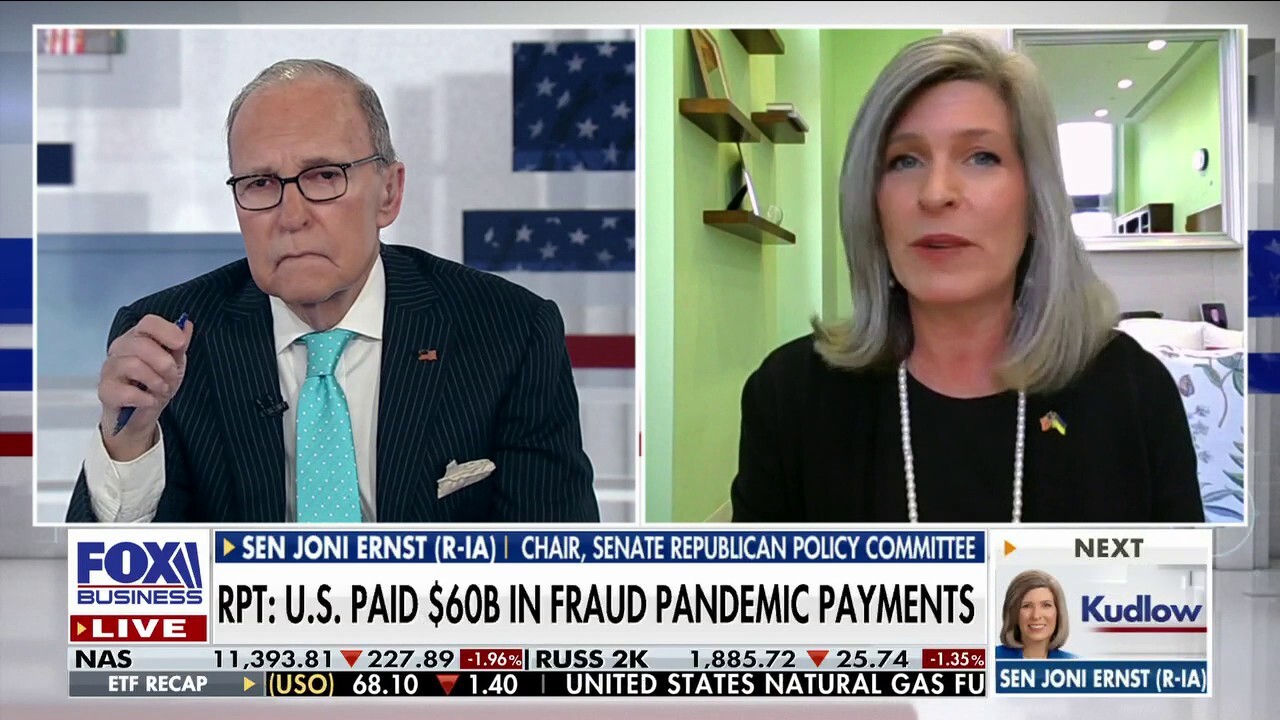 Sen. Joni Ernst, R-Iowa, joins "Kudlow" and discusses government employees who filed for unemployment benefits while receiving a government paycheck.