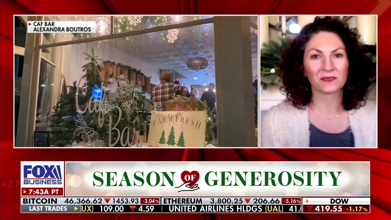 Alexandra Boutros, Caf Bar co-owner, talks giving away free Christmas trees to those in need this holiday season.