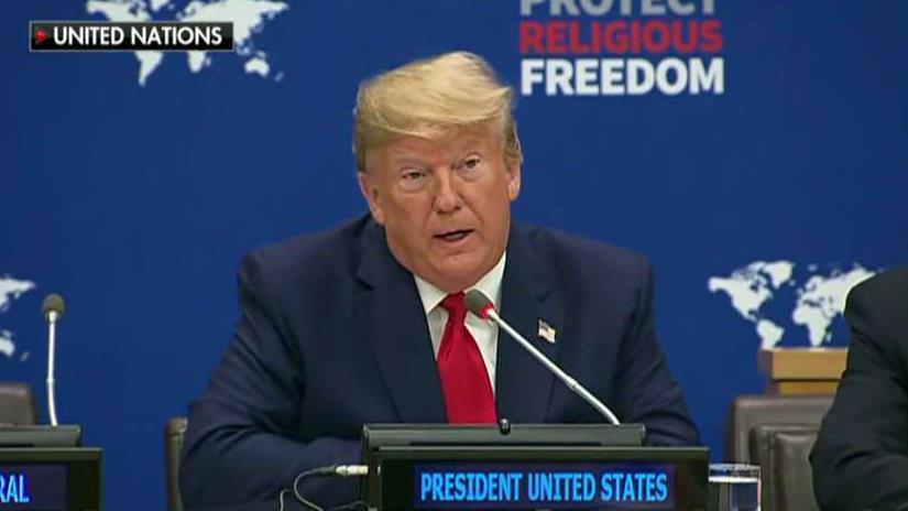 Trump urges nations to increase punishment for religious crimes
