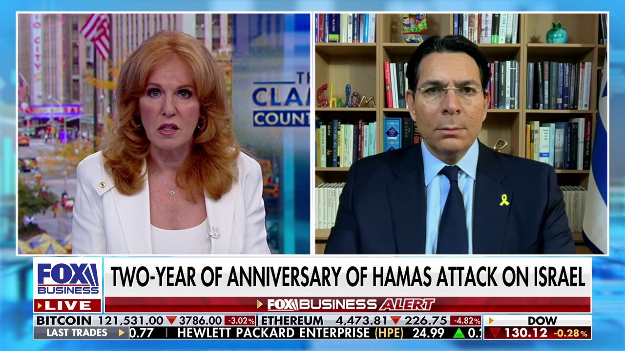 Israeli Ambassador to the U.N. Danny Danon reflects on Hamas' attack on Israel, two years later, on 'The Claman Countdown.'