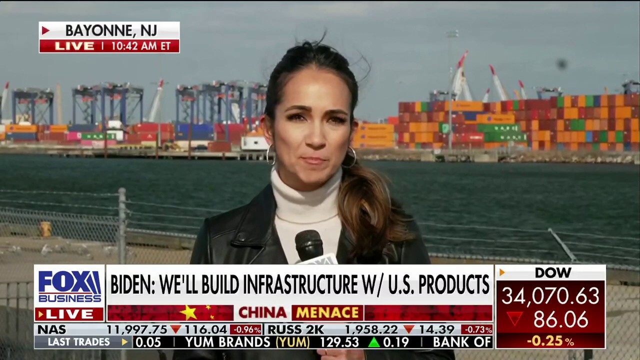 FOX Business' Lydia Hu discusses President Biden's touting of building infrastructure with U.S.-made products and support of American manufacturing amid concerns of reliance on China.