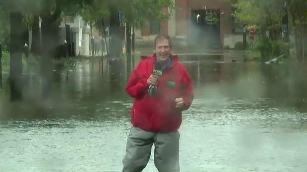 Flooding in Charleston, SC from Hurricane Dorian ahead of high tide