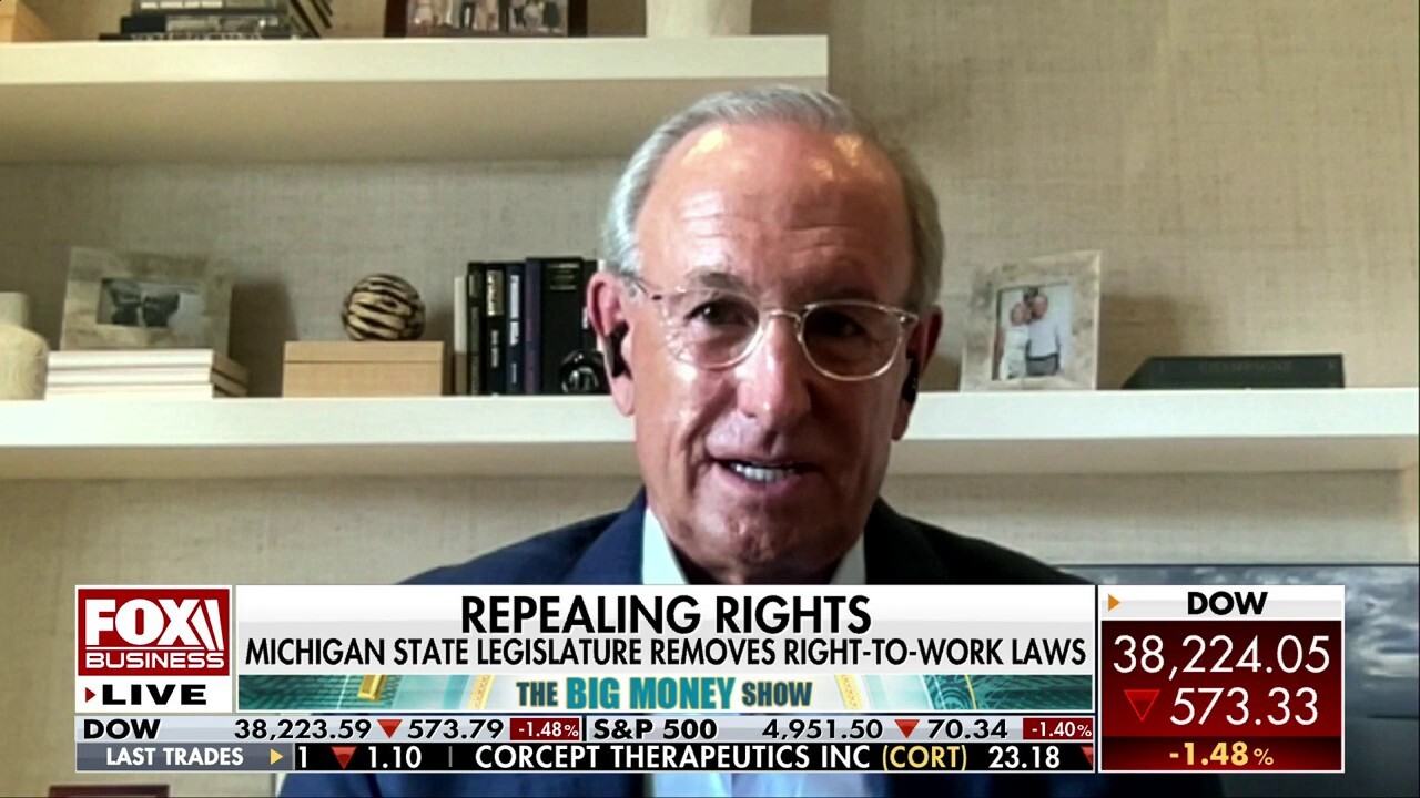 Windquest Group chairman Dick DeVos reacts to the Michigan state legislature removing right-to-work laws on 'The Big Money Show.'