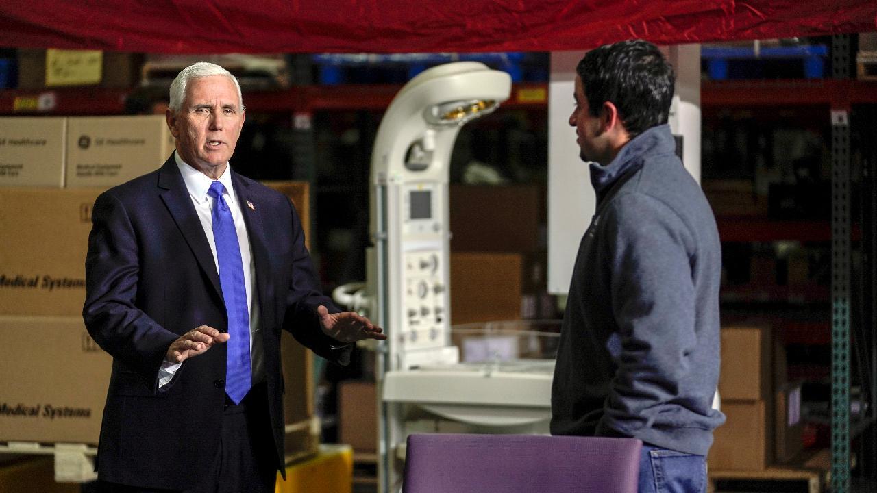 Pence visits General Electric, Ford who teamed up to produce ventilators