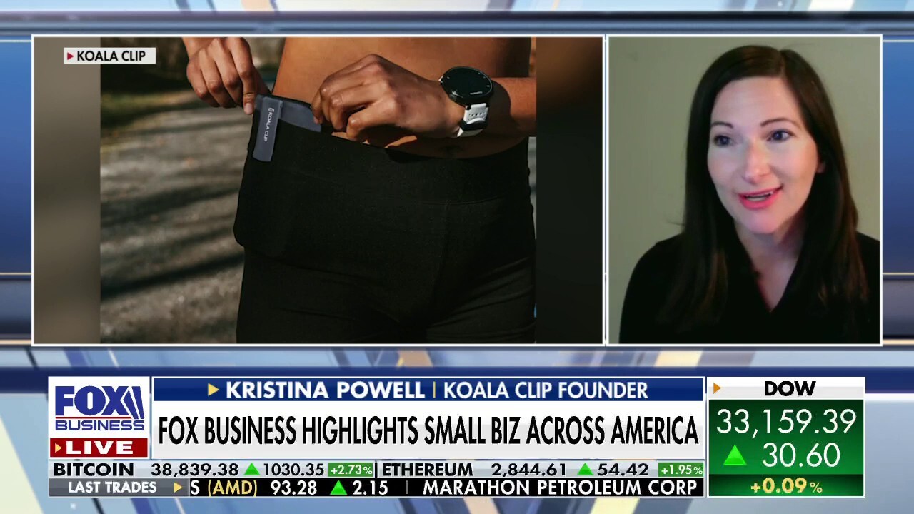 Koala Clip founder Kristina Powell on how her small business creating portable sports bra phone pockets will be more convenient for exercising.