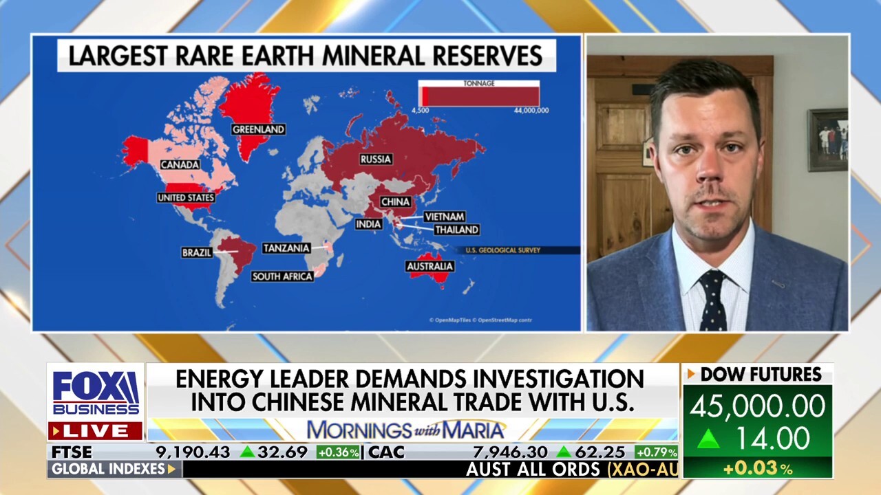 Energy Fair Trade Coalition executive director Bret Manley explains how China's rare earth mineral trade with the U.S. impacts national security on 'Mornings with Maria.'