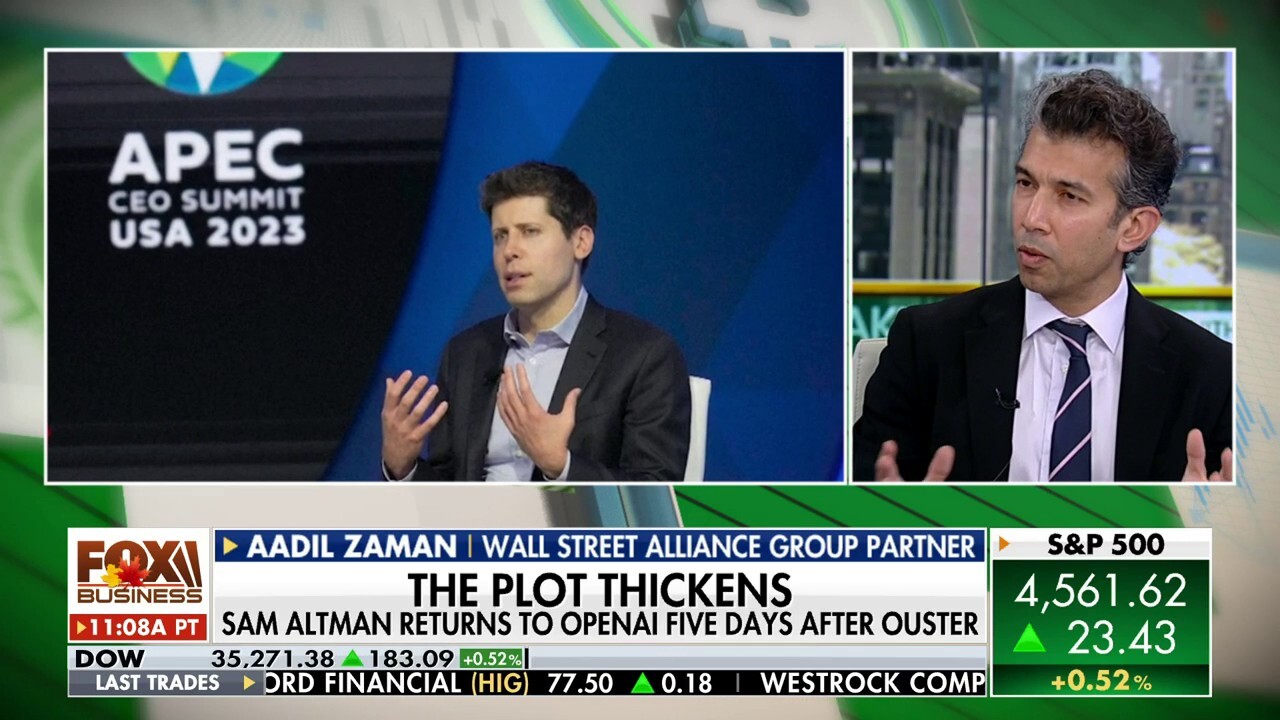 Wall Street Alliance Group partner Aadil Zaman and Peapack Private Wealth Management managing principal David Dietze react to Sam Altman returning to OpenAI five days after his firing on 'Making Money.'