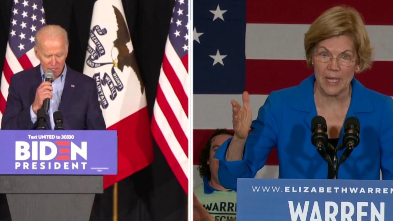 Biden, Warren address supporters amid Iowa caucus results delay 