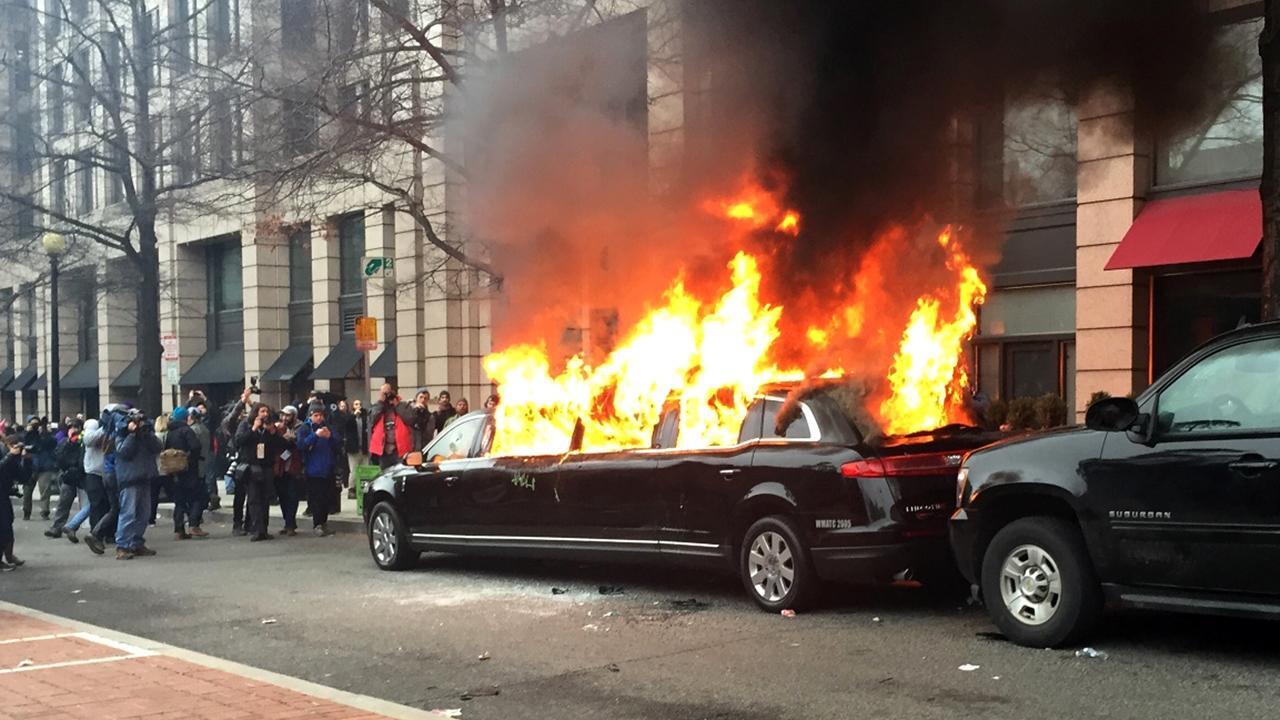 Owner of limo torched during inauguration faces $100K in damages