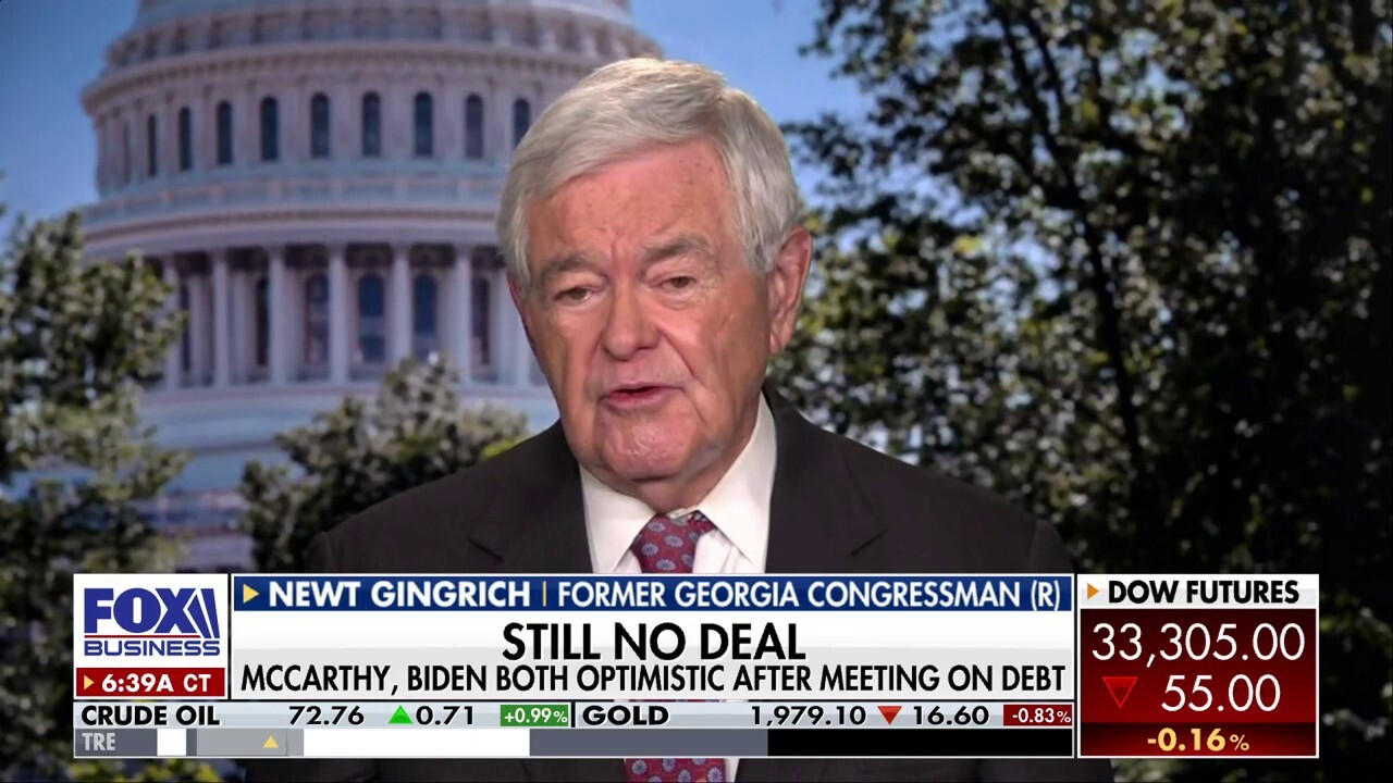 Fox News contributor and former House Speaker Newt Gingrich criticizes President Biden for being "totally incompetent" in handling America's economy.