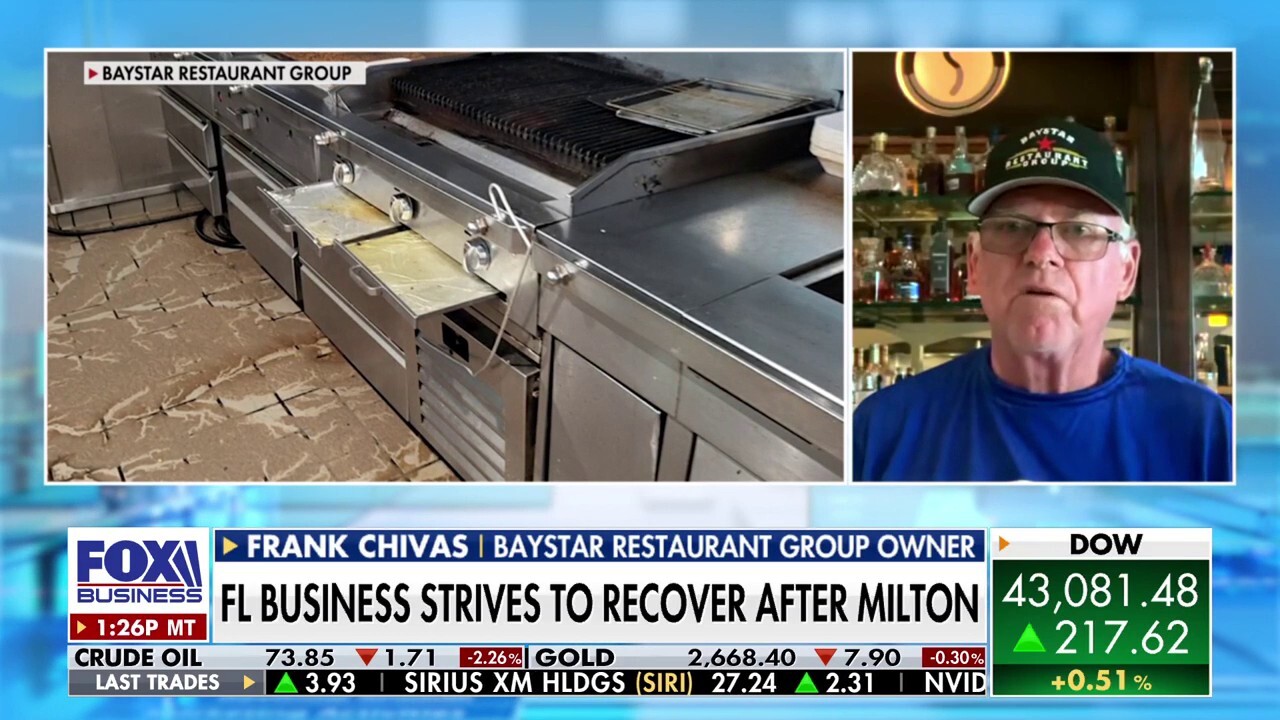 Florida restaurant group owner gets emotional discussing Hurricane Milton's devastation