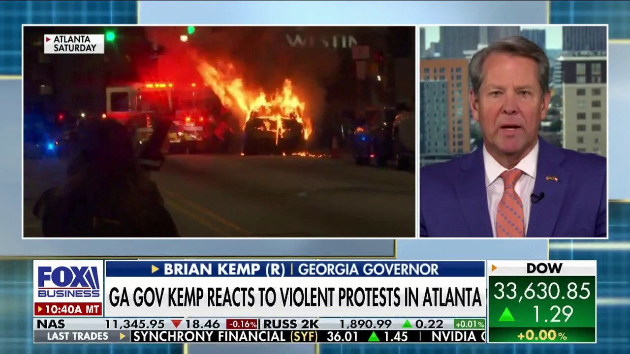 Gov. Brian Kemp, R- Ga., reacts to violent protests in Atlanta, telling 'Cavuto: Coast to Coast' out-of-state 'anarchists' came to the city to destroy property.