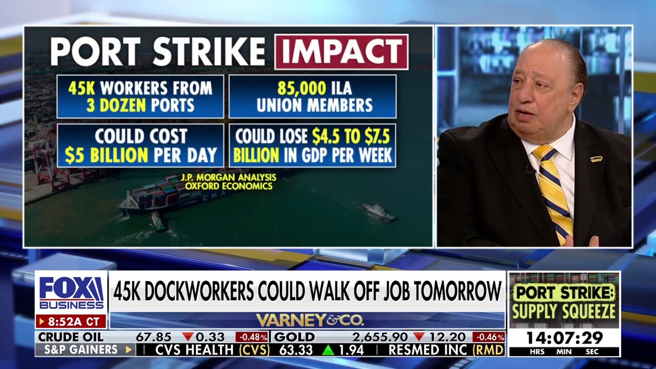 Gristedes CEO John Catsmatidis shares his outlook on prices if dockworker strikes come to fruition, Biden's decision not to intervene with the strikes and Commerce Secretary Gina Raimondo claiming she has not been focused on them.