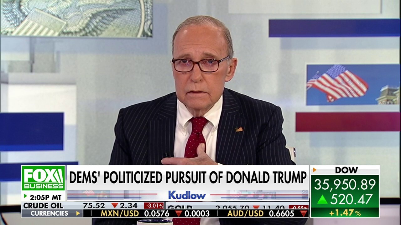 FOX Business host Larry Kudlow reacts to the legal issues of the former president on 'Kudlow.'
