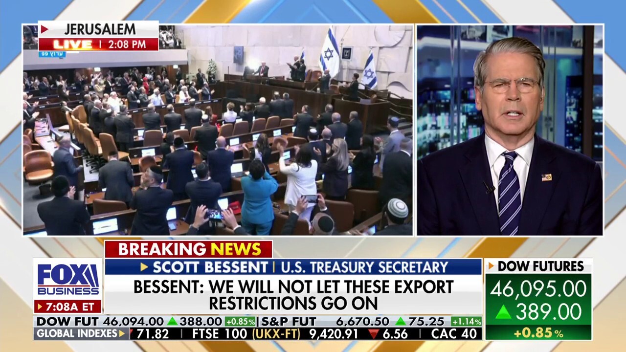 U.S. Treasury Secretary Scott Bessent on the President Donald Trump's role in the Israel war and China's rising aggression amid trade tension.