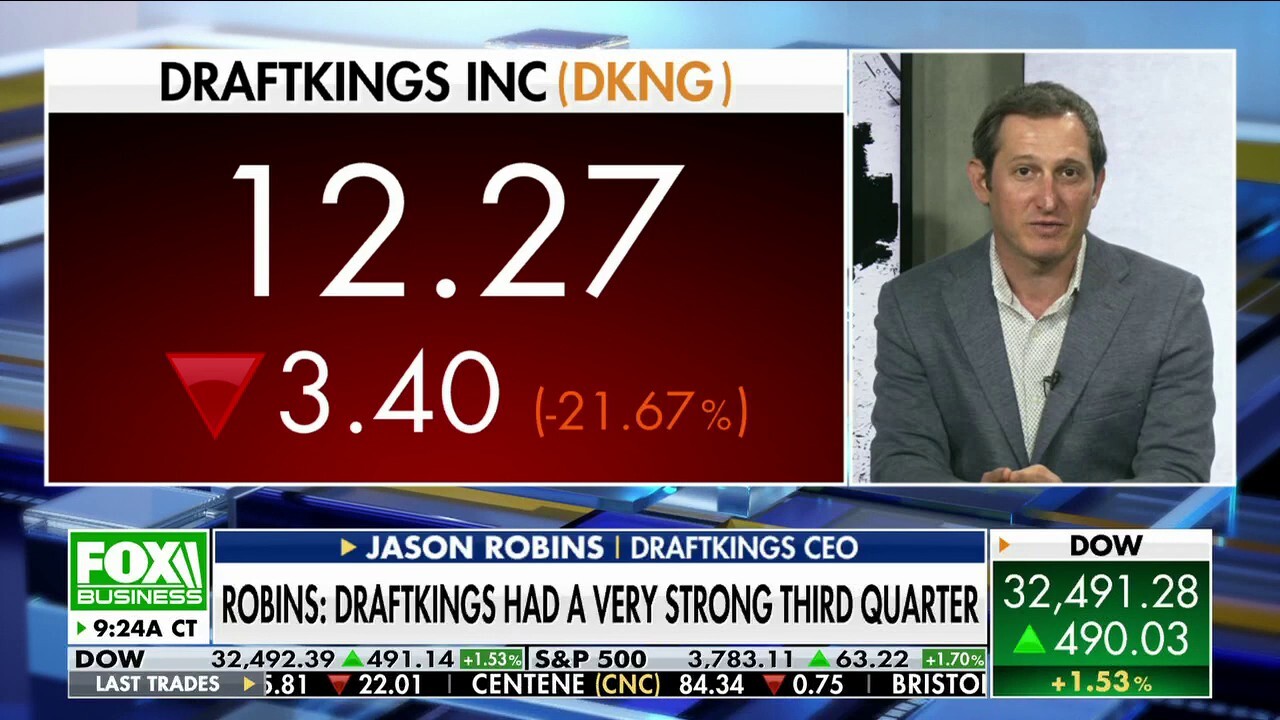 DraftKings CEO Jason Robins discusses DraftKings stock and market performance and provides an outlook for their future on 'Varney & Co.'